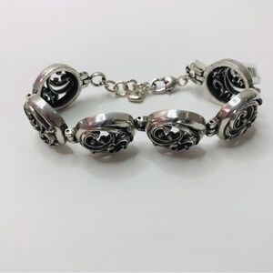 BRIGHTON Silver Swirl Circle Bracelet